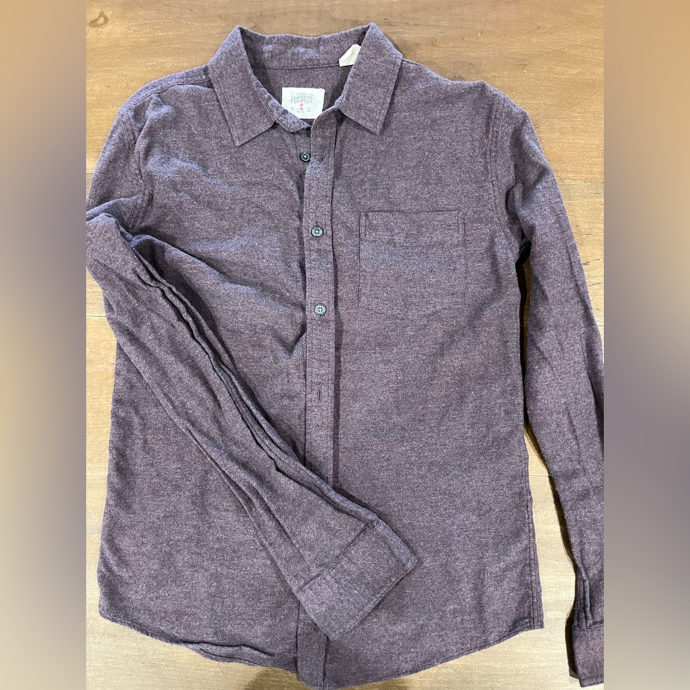 Heathered Plum Button-Up Shirt